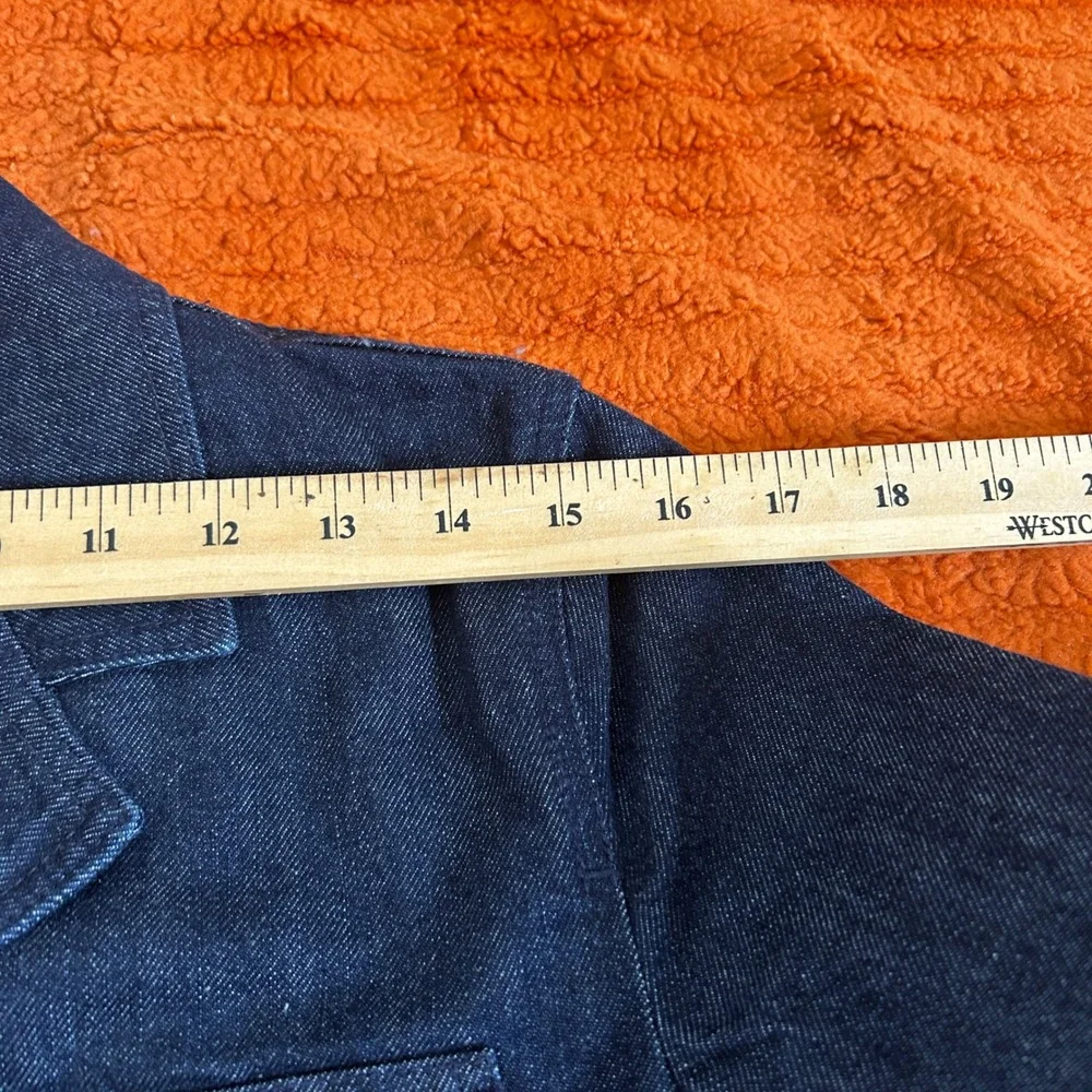 NWT Lauren Ralph Lauren Denim Field Jacket Women 4 Blue Gold Button Military